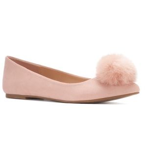 New LC Lauren Conrad Runway Pink Pom Pom Flats